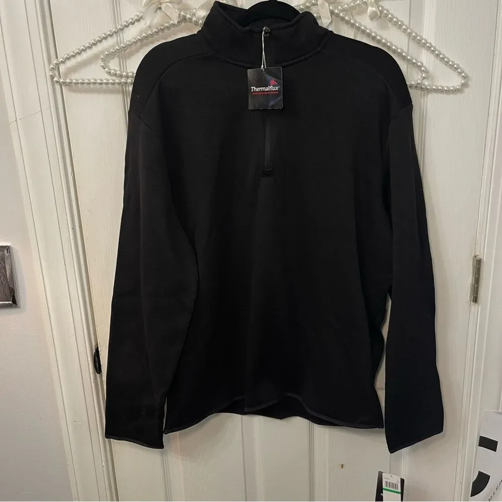 PGA Tour Men's Black Zip-Up Sweater Thermaflux